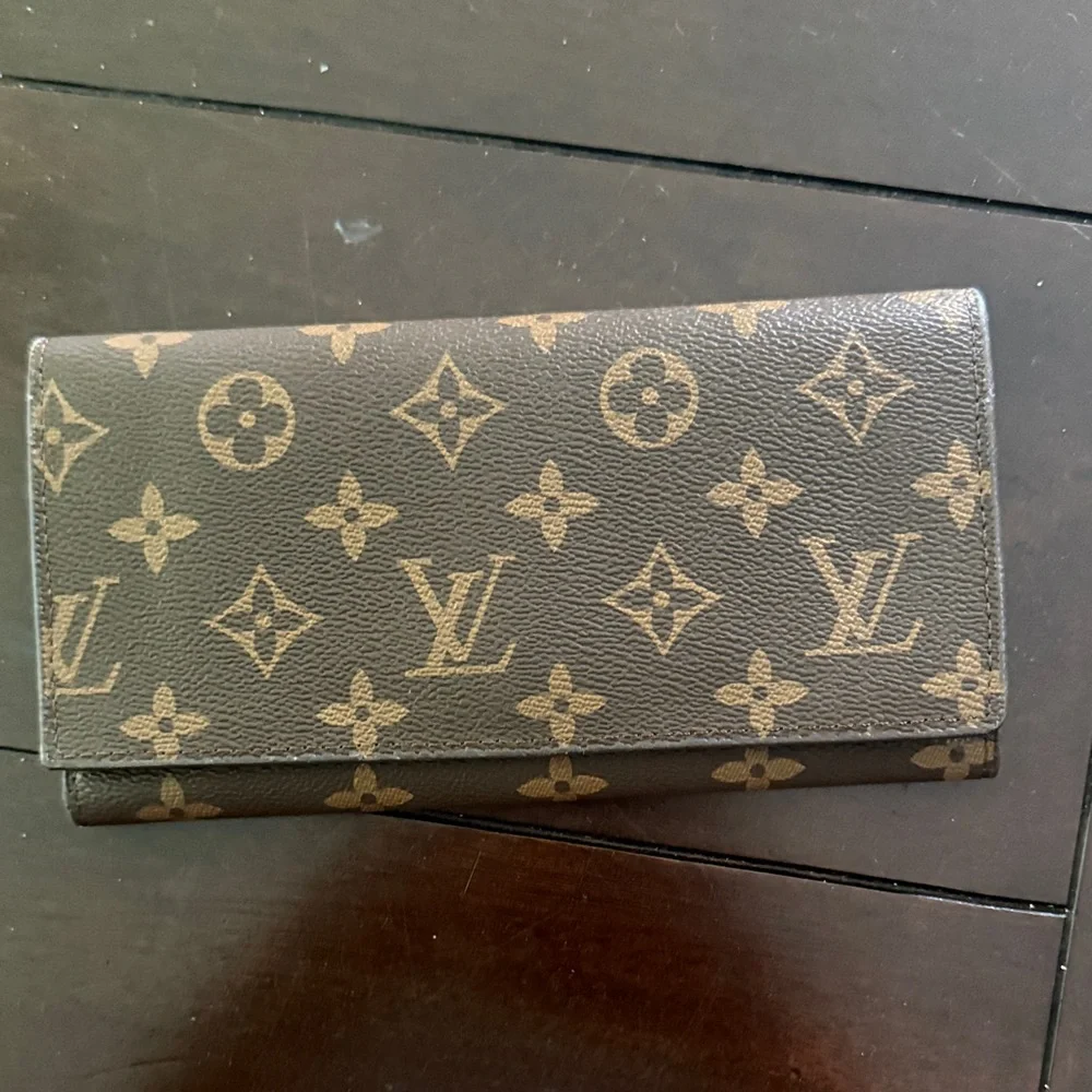 Canvas Long Wallet in Brown and Tan